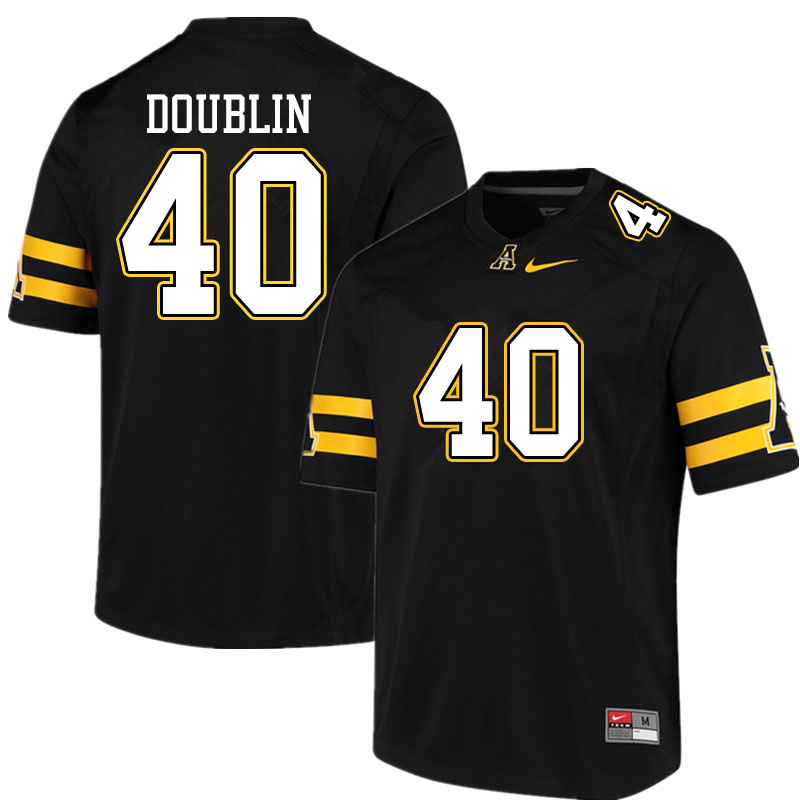 Men #40 Logan Doublin Appalachian State Mountaineers College Football Jerseys Sale-Black - Click Image to Close